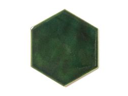 ПентаКерамика Шестиугольник Хвойный зеленый Настенная плитка ручной работы 12,5х11,1 см