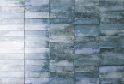 RHS Ceramiche (Rondine group) Mojave J91278 Denim Brick Синий Глянцевый Керамогранит 6x25 см