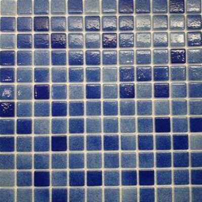 Gidrostroy Стеклянная мозаика QN-005 Синяя Глянцевая 2,5x2,5 31,7x31,7 см