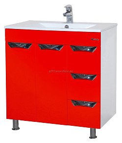 Bellezza Симона Тумба с 3 ящ. красная 75 см