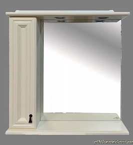 Misty Лувр Зеркало с 1-м шкафчиком, левый, слоновая кость (85)