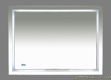 Misty Неон 2 Зеркало LED 1200х800 сенсор на зеркале + часы,двойная подсветка