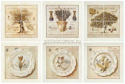 Фотоплитка Herbarium 2 Декор (3 шт. 20х20 + 3 шт. 10х10) см