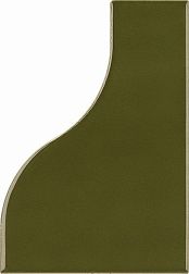Equipe Curve 28850 Garden Green Зеленая Глянцевая Настенная плитка 8,3x12 см
