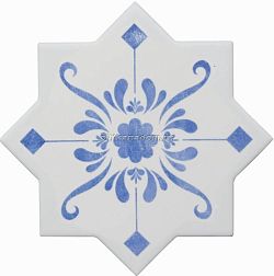 Cevica Becolors Star Dec. Stencil Electric Blue Керамогранит 13,25х13,25 см