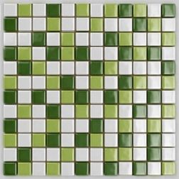 MVAPrintMosaic Мозаика стеклянная Микс 25FL-S-082 Зеленый + Белый 31,5х31,5 см