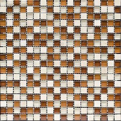 Bertini Mosaic Мозаика Миксы из стекла Brown-beige mix Мозаика 1,5х1,5 сетка 30,5х30,5