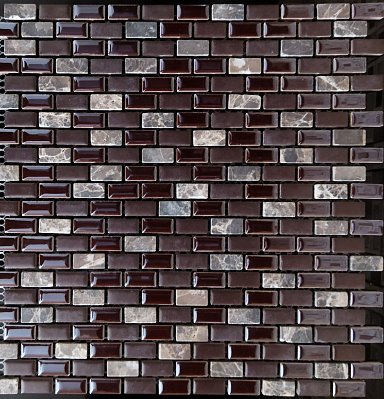 Tonomosaic Мозаика из керамики 111 Микс Глянцевая Мозаика 30х30 (1,2х2,5) см