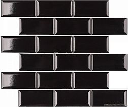 Starmosaic Homework Brick & Metro Black Glossy (AM84445) Черная Глянцевая Мозаика 28,8х29,4 (4,5х9,5)
