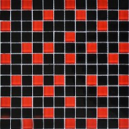 Росмозаика Мозаика стеклянная № 758 Микс красный-черый Мозаика 30х30 (2,3х2,3) см