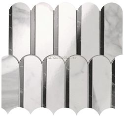 Fap Ceramiche Roma Gold Carrara Superiore - Nero Elegante Archs Черно-белая Полированная  Мозаика 28,2х31см