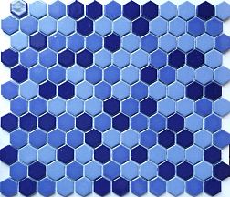 Tonomosaic Мозаика из керамики CFT 8021 Hexagon Синяя Глянцевая Мозаика 26х30 см