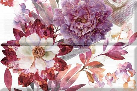 Absolut Keramika Aure Copmposicion Savage Flowers 02 Berenjena Панно 30x45 (2 шт.)