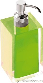 Gedy Rainbow, настольный дозатор с загнутой металлической помпой, хром - зеленый, RA81(04)
