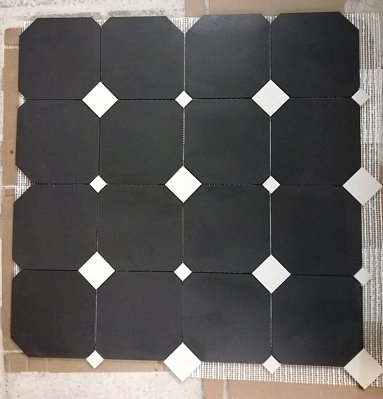 Керамика будущего(CF Systems) Метлахская плитка Диана Черная Матовая Настенная плитка 40x40