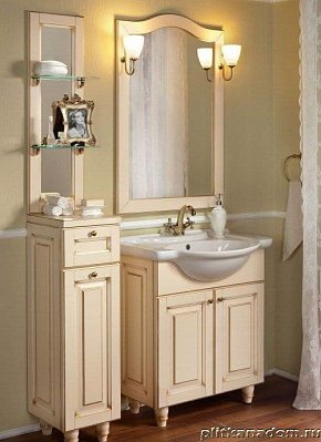 ЭкоМебель Royal Комплект мебели для ванных комнат Royal-3 Light1 (тумба с умывальником 70, зеркало в раме)