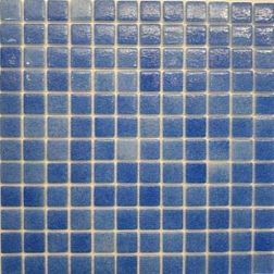 Gidrostroy Стеклянная мозаика QN-004 AS Синяя Глянцевая Антискользящая 31,7x31,7 (2,5х2,5) см