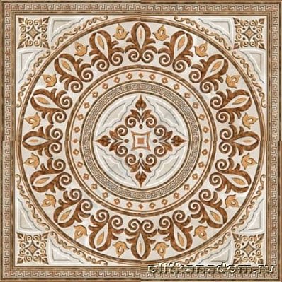 Absolut Keramika Legend Roseton Tabaco Декор 45х45 (из 4-х штук)