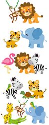 Нефрит Kids Safari 06-01-1-52-05-01-3026-0 Белое Матовое Панно (из 5-ти плиток) 40х100 см