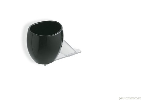 Stil Haus Aria, настенный черный керамический стакан, хром, AR10(08-NE)