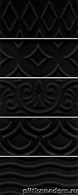 Керама Марацци Авеллино 16016 Mix Настенная плитка чёрный структура 7,4х15 см
