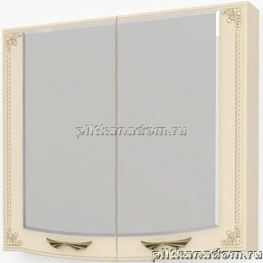 Какса-А Классик-Д 4279 Шкаф зеркальный 80 Бежевый с золотом 80х70х12