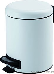 Gedy Potty, круглый контейнер для мусора с педалью (3 л.), крышка soft close, белый матовый, 3209(02)