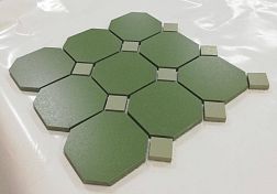 Идальго Метлахская плитка Диана Зеленая (Микс 2) Матовая Настенная плитка 30x30 см