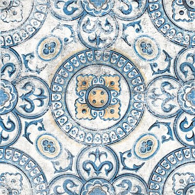 Tuscania Fruhling Dekore Geometrisch Синий Матовый Декор 20x20