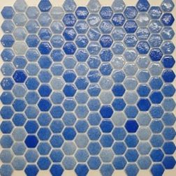 Gidrostroy Стеклянная мозаика TN-002 Голубая Глянцевая 30x30 см