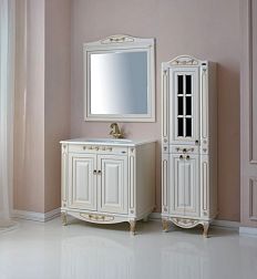 Мебель для ванны Атолл Верона 85К белый патина золото