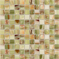 Caramelle Pietrine 7 мм Onice Verde Oliva Pol Микс Полированная Мозаика 29,8х29,8х0,7 (2,3х2,3) см
